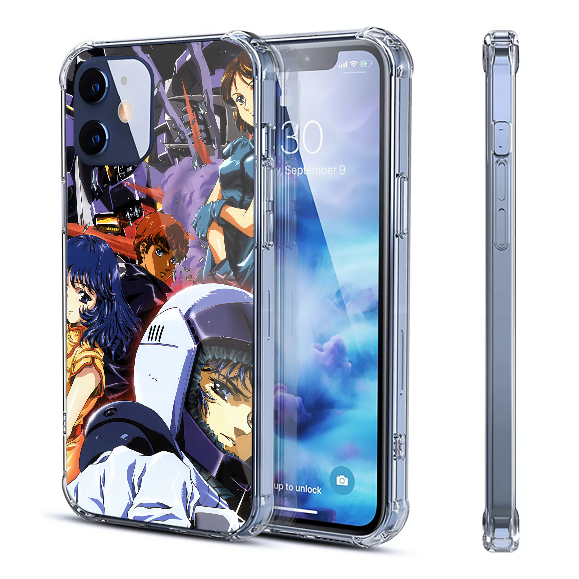 （画像用） 機動戦士ガンダム Mobile Suit Gundam 【iPhone 12シリーズ対応】透明スマホケース（クリアソフトケース）